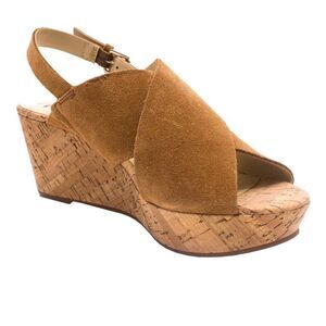 Isaac Mizrahi Live! Leather Sandals With Wedge Heel Size 11M B42